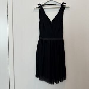 Maje black pleated chiffon sleeveless mini dress EU 36